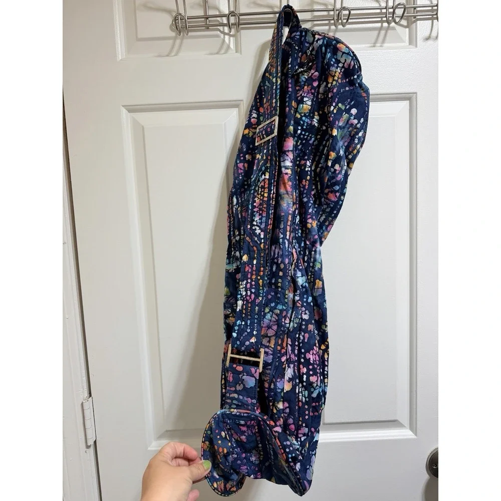 Hugger Mugger Yoga Mat Bag Colorful Batik Cotton Two Pocket Zip Up Hippy Artsy